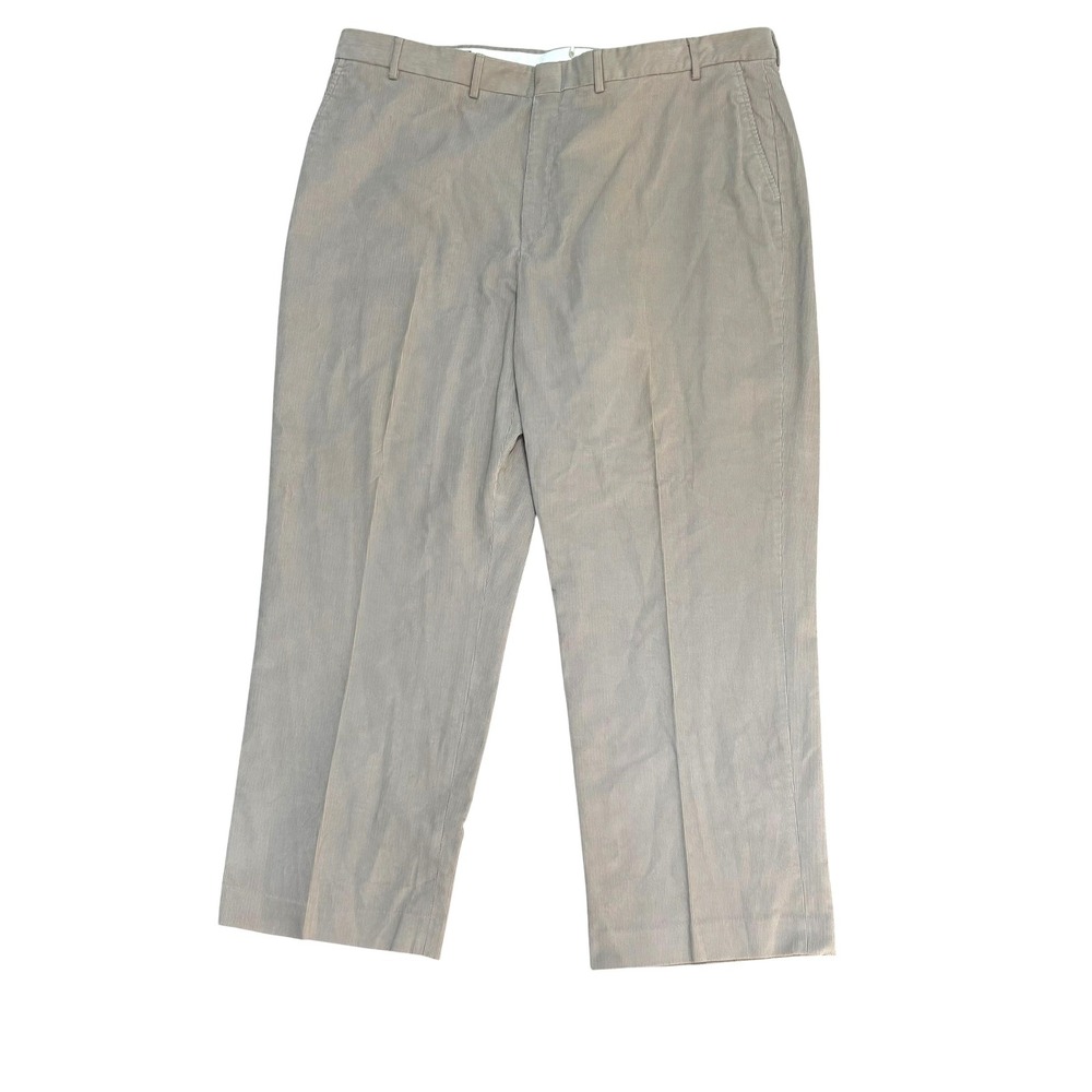 Lands' End Corduroy Pants Men 44 Tan Straight Leg Wale Cotton Casual Trousers